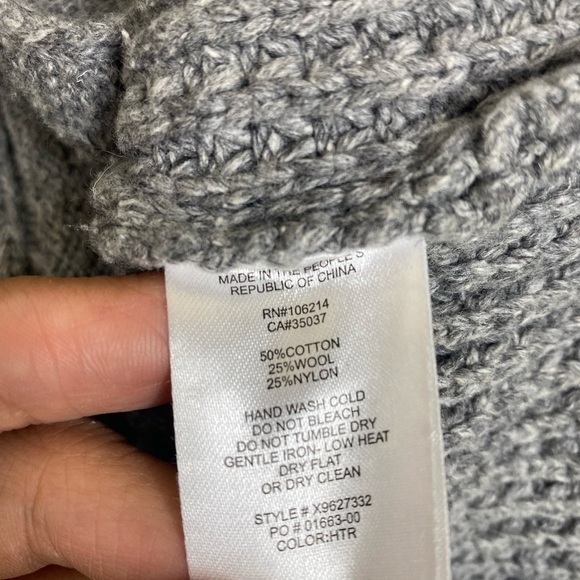 Joe's Jeans L Sweater Gray Cable Knit full Zip - Picture 4 of 7